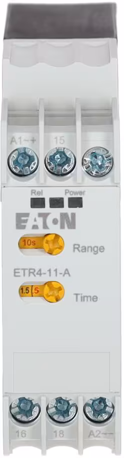 Relais temporisé Eaton ETR4-11-A, 1 W, plage 0,05 s - 100 h, 24 - 240 V 50/60 Hz, 24 - 240 V DC, retard à l'enclenchement (031882)