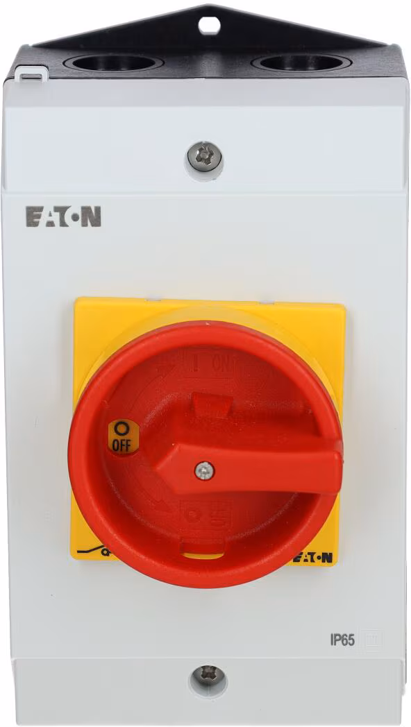Eaton Interrupteur principal P1-25/I2H/SVB/HI11, 25 A, montage en saillie, 3 pôles, 1F, 1O, fonction ARRÊT D'URGENCE (226902)