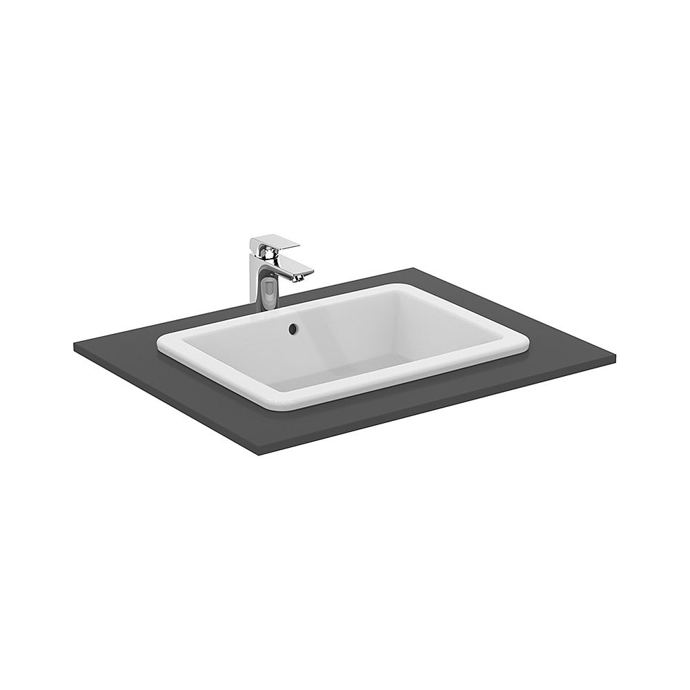 Lavabo encastré Ideal Standard Strada, sans trou de robinet, avec trop-plein 595x435x170 mm, blanc avec IP
