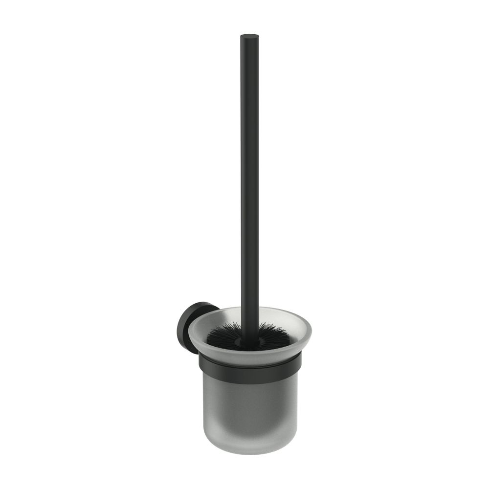 Garniture de brosse Ideal Standard IOM en verre, fixation murale, Noir Soie