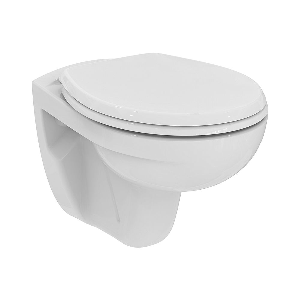 Ideal Standard Pack combiné WC mural Eurovit, sans rebord, avec fermeture SoftClosing, 355x520x350mm, Blanc