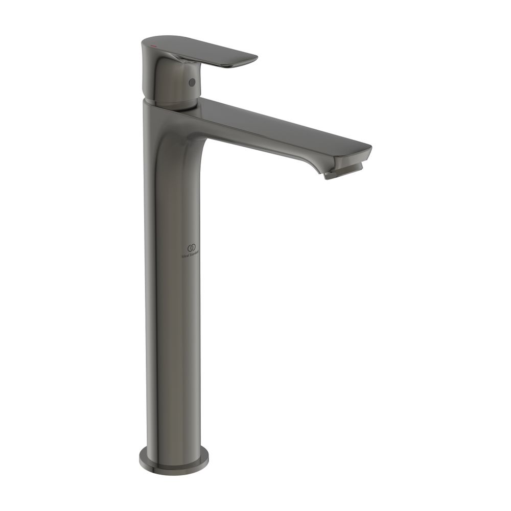 Robinetterie de lavabo Ideal Standard Connect Air avec socle fixe, sans garniture d'évacuation, portée 150 mm, gris magnétique