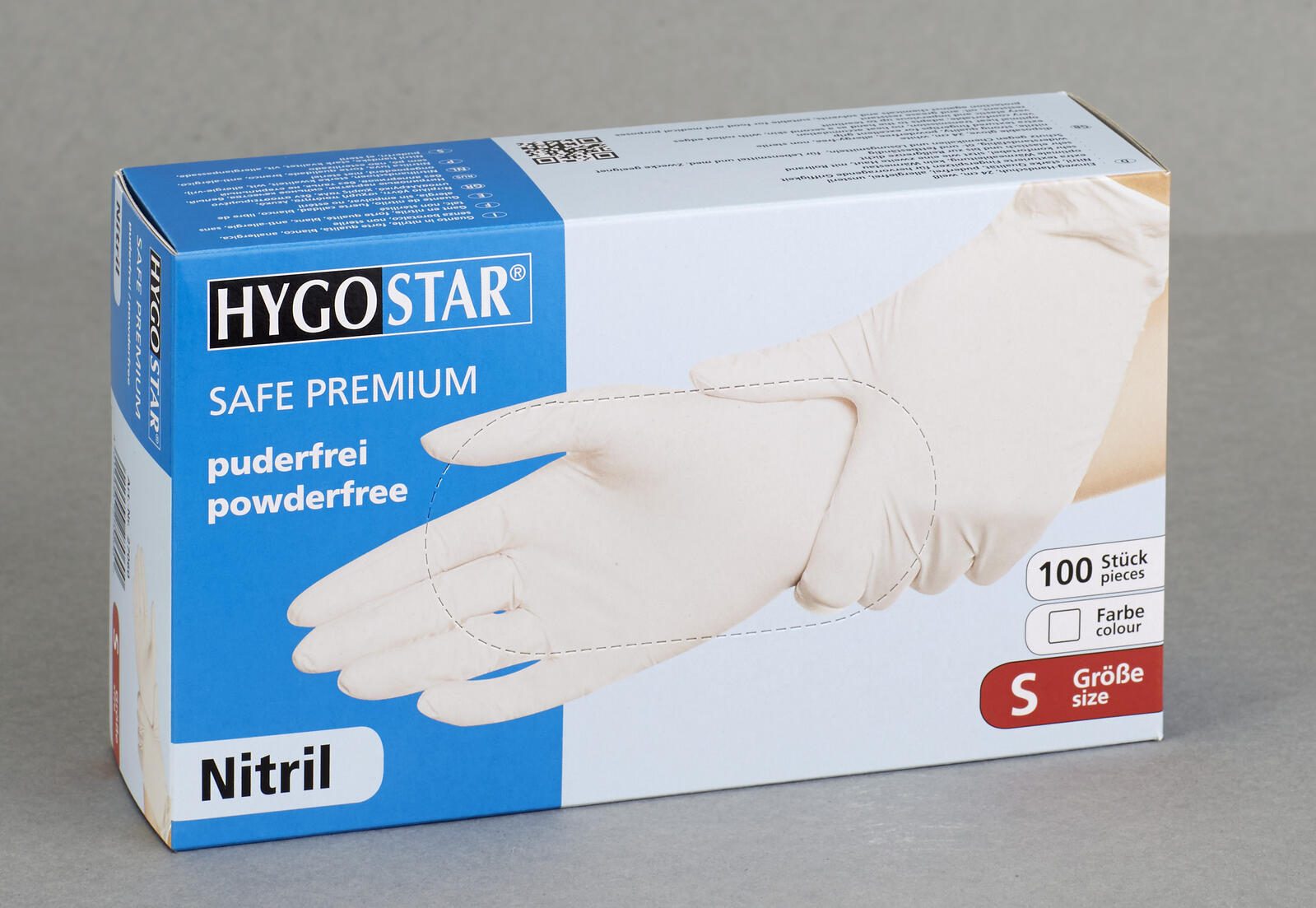 Gants jetables HYGOSTAR SAFE PREMIUM S blanc 1 boîte = 100 pièces — lot de 100 pièces