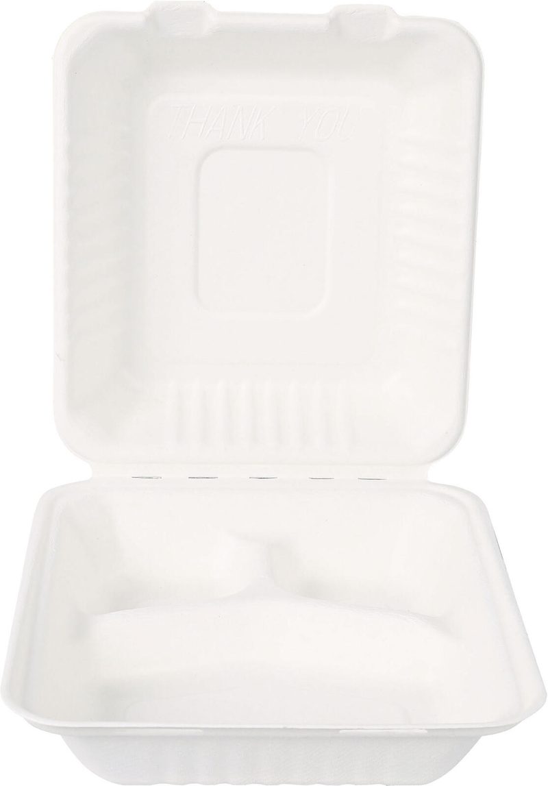 Boîtes repas jetables NATURE Star Triple blanches 1 boîte = 25 pièces — lot de 25 pièces