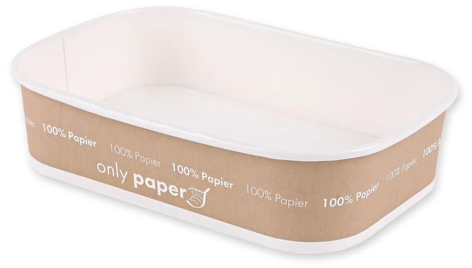 Plateaux repas jetables NATURE Star, 0,5 l, marron/blanc - 1 pack = 50 pièces — lot de 50 pièces