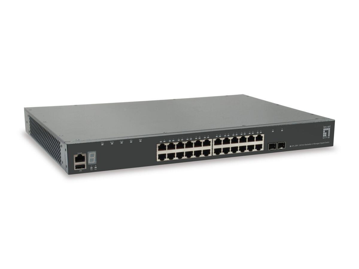 LevelOne Switch Kilby Stackable GTL-2891 28 ports Gigabit Ethernet avec 2 ports 10G SFP+