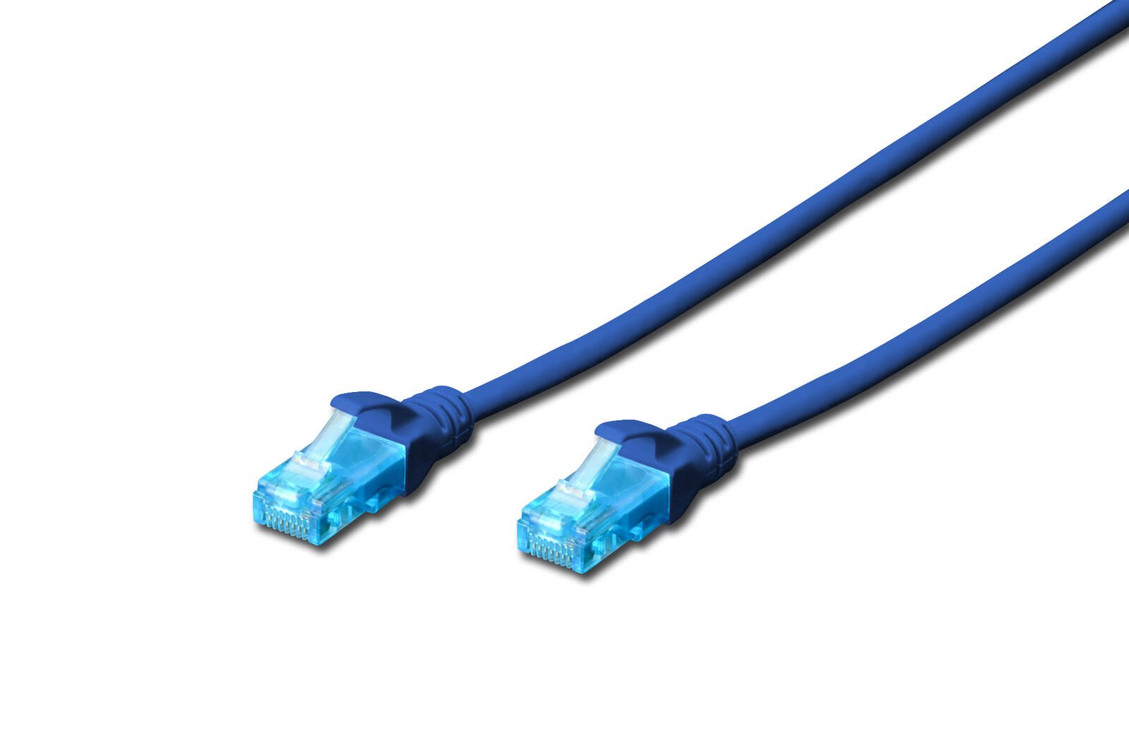 DIGITUS Câble de raccordement RJ-45 (M) vers RJ-45 (M) 1 m CCA U/UTP Cat 5e bleu (DK-1512-010/B)