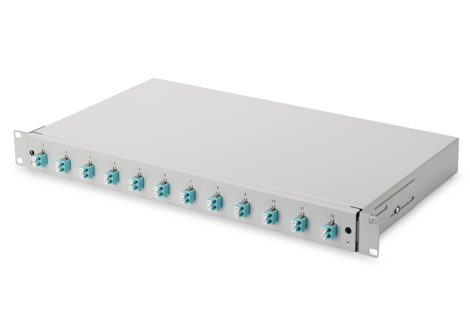 Boîte de raccordement fibre optique Digitus, 1U, équipée, 12x LC DX, OM3