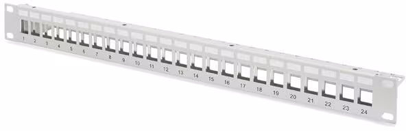 Assmann DN-91410 DIGITUS Panneau de brassage modulaire blindé 24 ports nu 1U gris