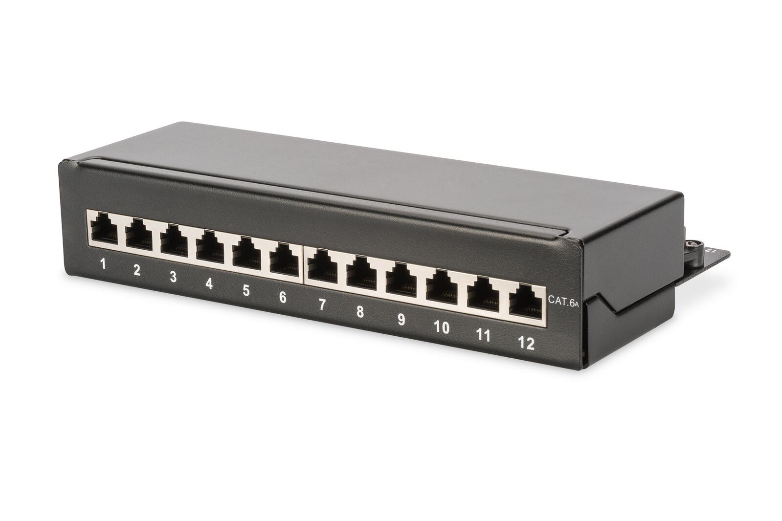 Digitus Panneau de brassage Desktop CAT 6A 12 ports Utilisation SOHO RJ45 8P8C blindé DN-91612SD-EA