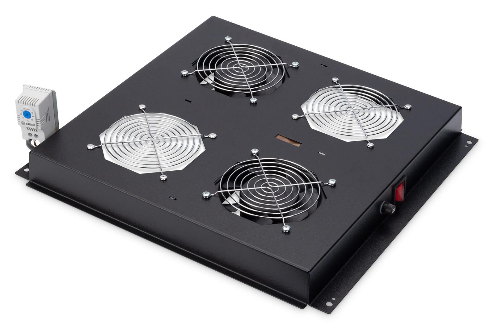 Module de ventilateur de toit Digitus pour baies 19" des séries Unique et Dynamic Basic - 2 ventilateurs - Noir RAL 9005 (DN-19 FAN-2-B-N)