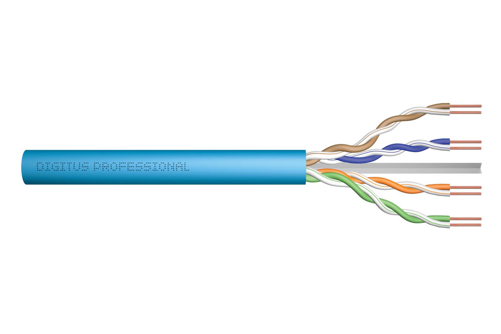Câble de réseau DIGITUS CAT 6A U/UTP, 500 MHz Dca (EN 50575), AWG 23/1, bobine de 305 m, bleu