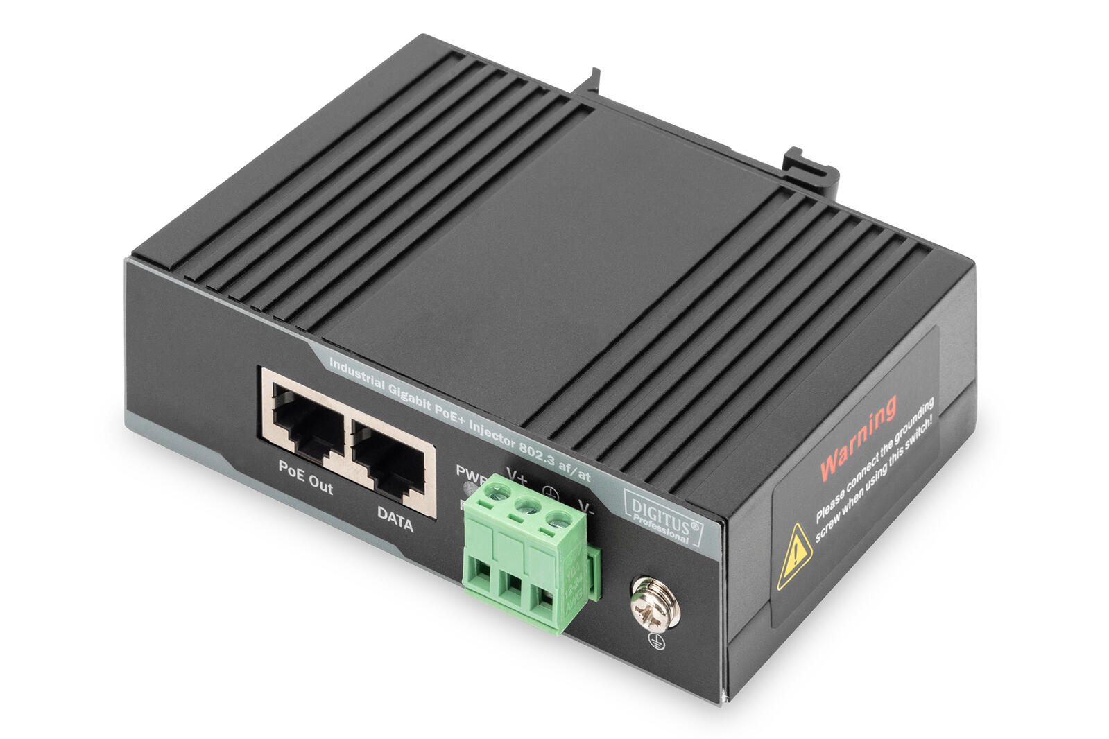 Injecteur PoE+ industriel Gigabit Digitus, 802.3 af/at, 60 W