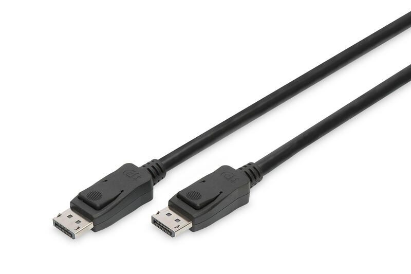 Digitus câble de connexion DisplayPort, Type DP M/M, 3,0 m, avec verrouillage, UHD 8K 60Hz, DP 1.4, Noir