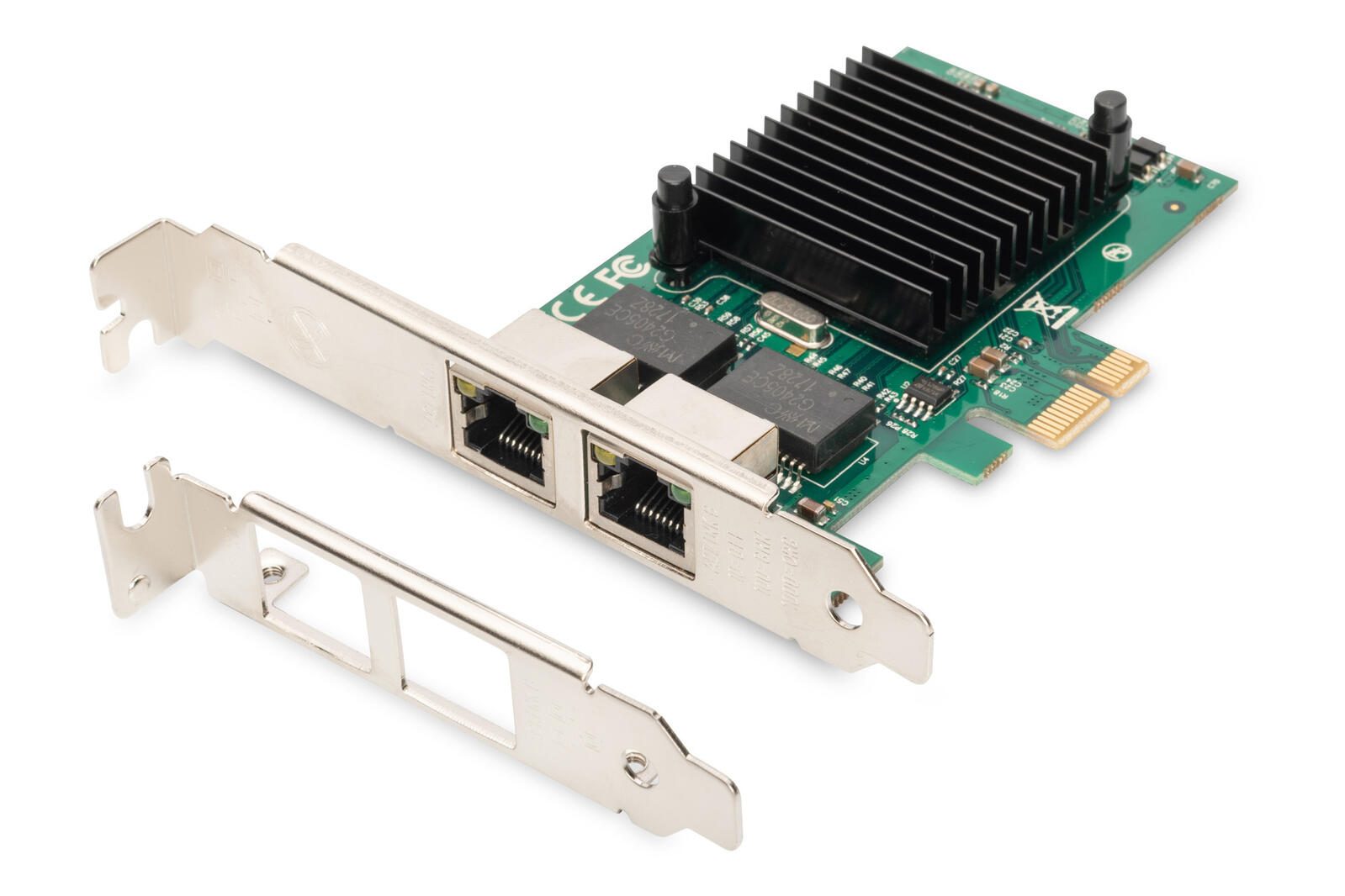 Carte réseau Gigabit PCI Express Digitus, 2 ports 32-bit, support Low Profile, chipset Intel