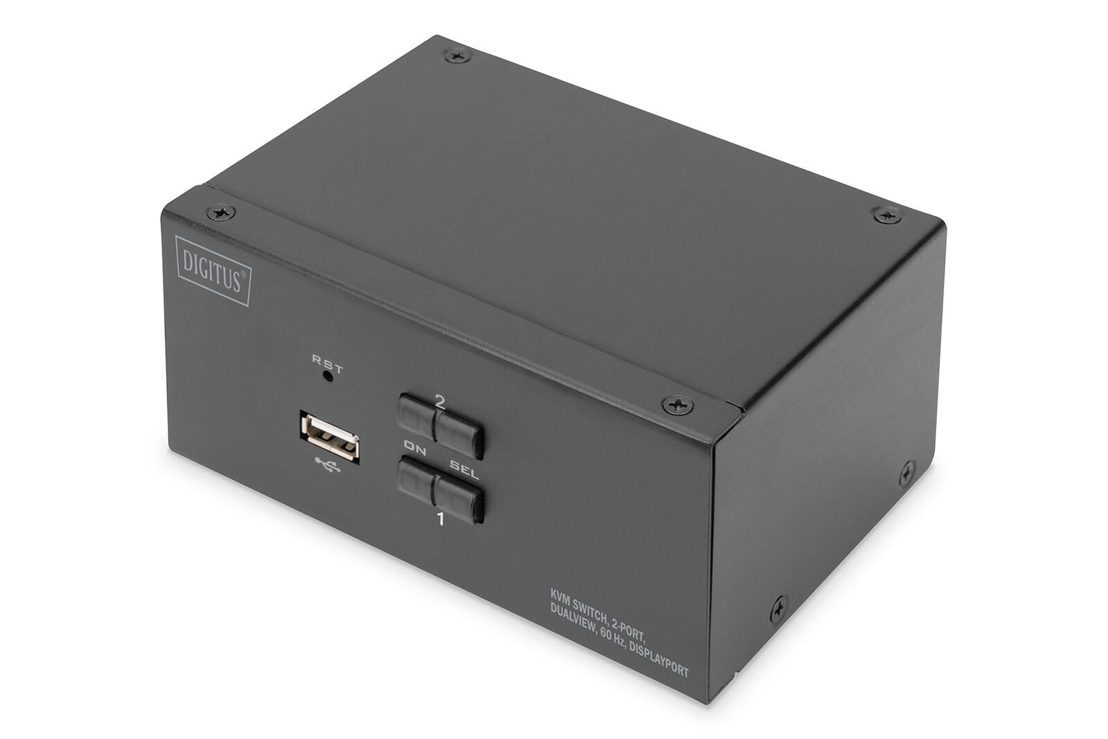 Digitus Commutateur KVM 2 ports DualView 4K@60 Hz avec prise en charge multiplateforme