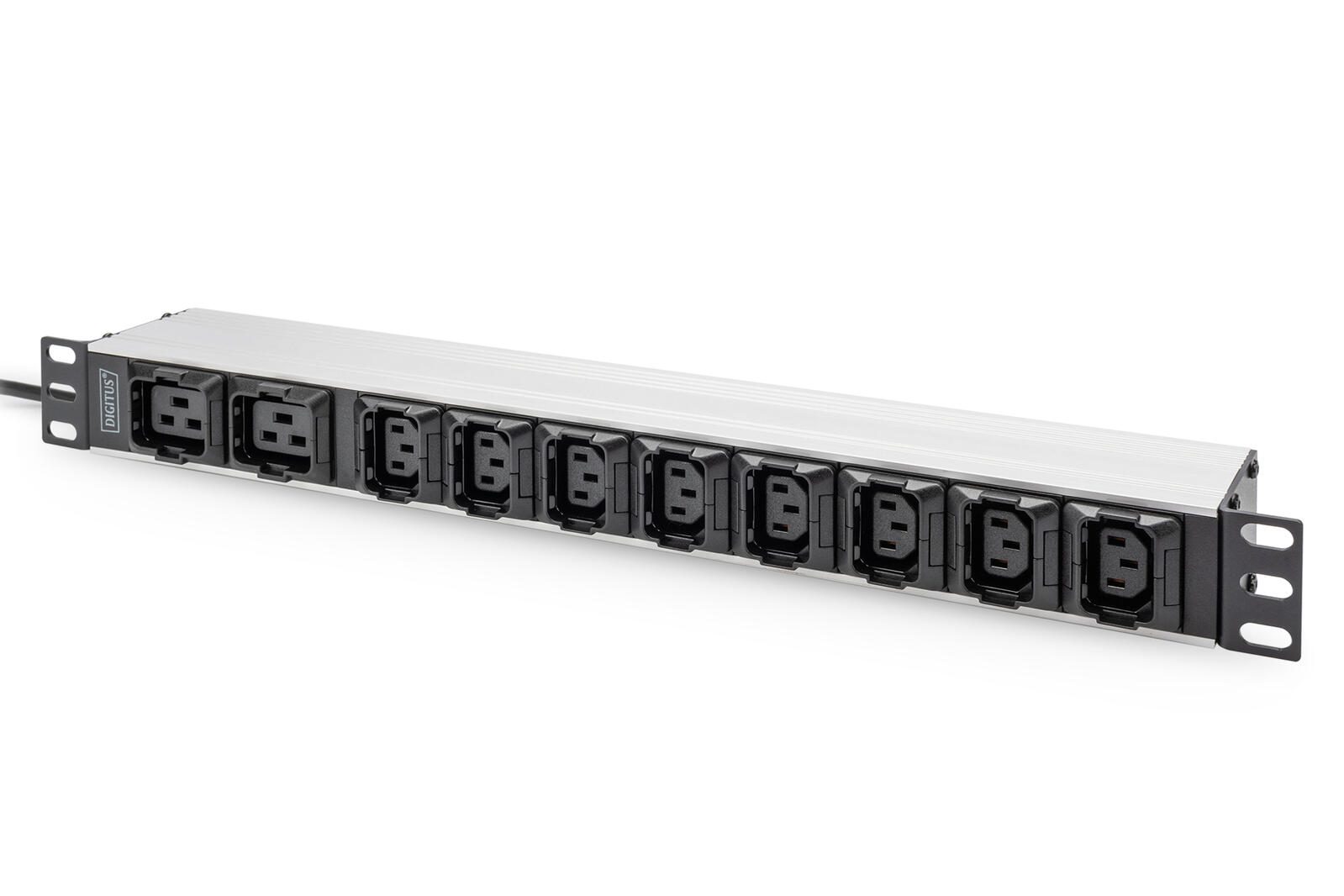 Digitus Multiprise avec profilé en aluminium, 10 prises, câble de 2 m, prise IEC C20