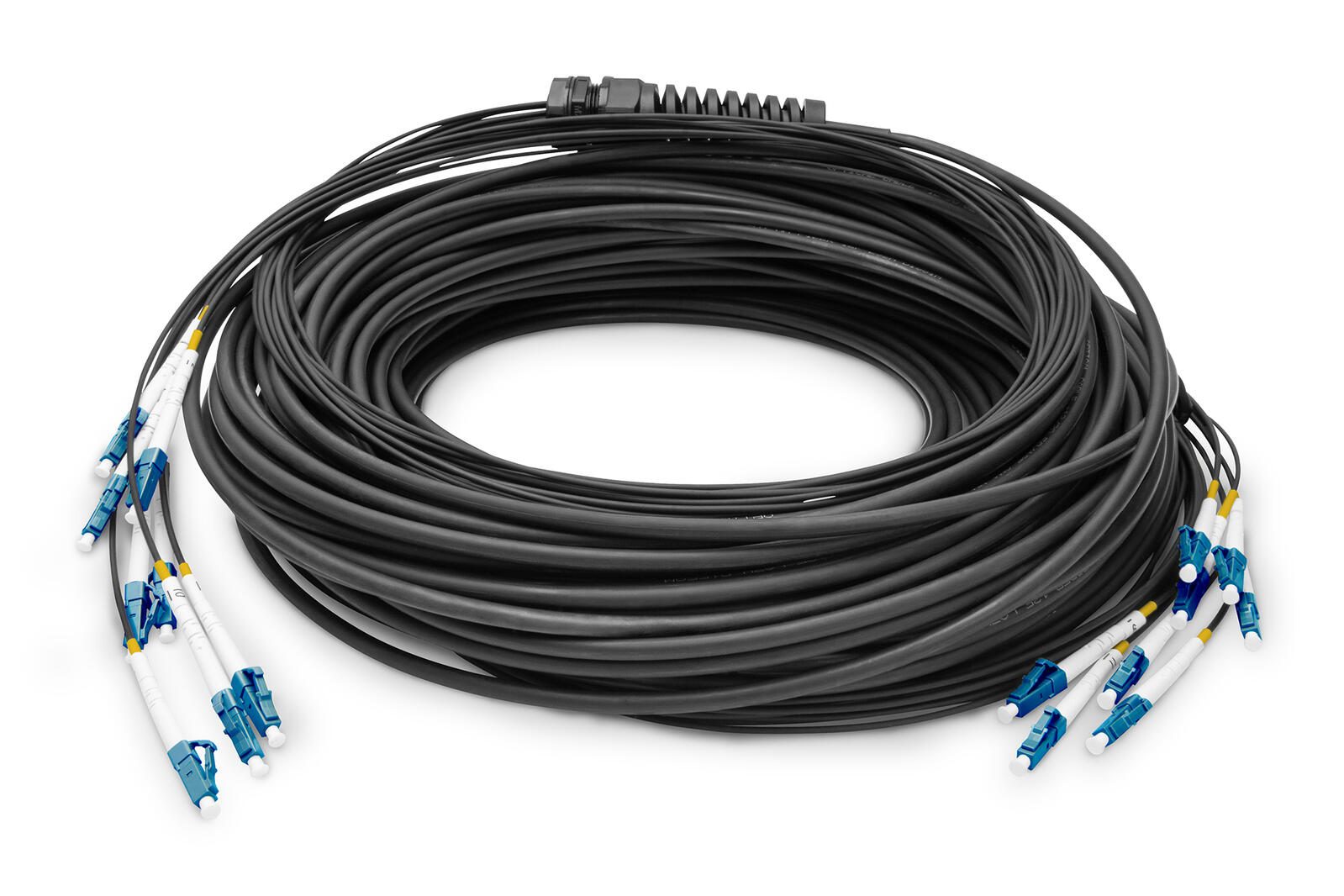 Câble préconfectionné universel en fibre optique Digitus Breakout, monomode OS2, 8 fibres, connecteurs LC/UPC - LC/UPC