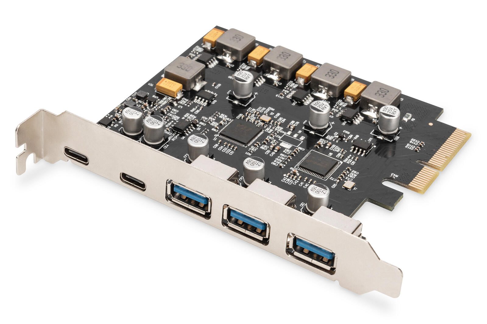 Carte PCIe Digitus 2x USB-C + 3x USB A