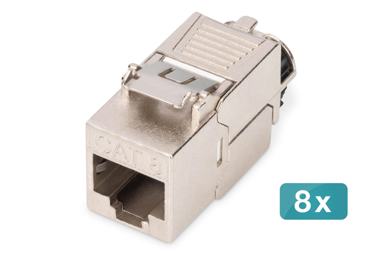 Module Keystone Cat.8.1 Digitus blindé, montage sans outil, avec capuchon anti-poussière, 8 pièces