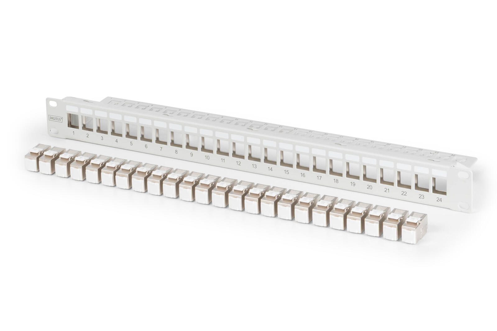 Panneau de brassage modulaire DIGITUS, 24 ports, équipé de 24x DN-93615
