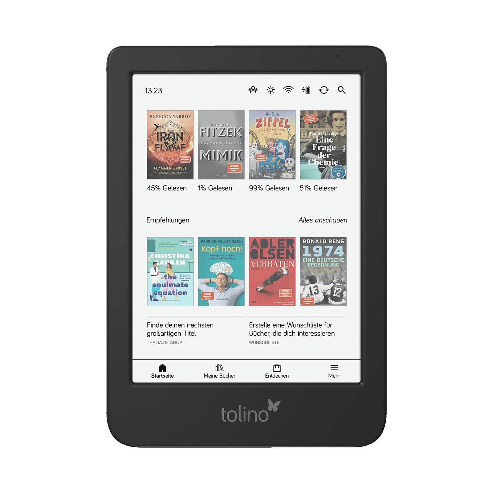 Liseuse tolino shine color - Noir Écran couleur E-Ink 6", 16 Go de mémoire interne