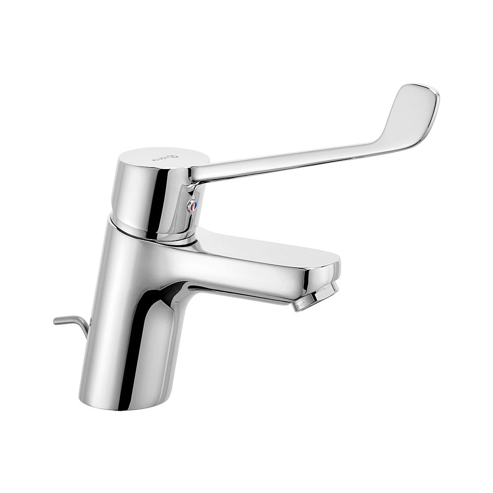 Mélangeur monocommande KLUDI PURE & EASY pour lavabo 70 mm. KLINIK HEBEL 180 mm chromé
