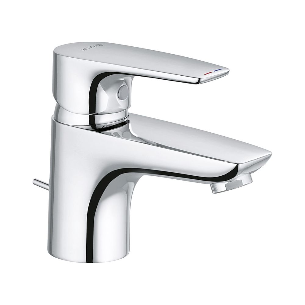 Mélangeur monocommande KLUDI PURE & SOLID pour lavabo avec bonde métallique 60 mm, chromé