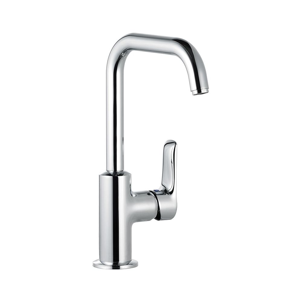 Mitigeur monocommande KLUDI PURE & SOLID pour lavabo latéral avec vidage métallique, chromé