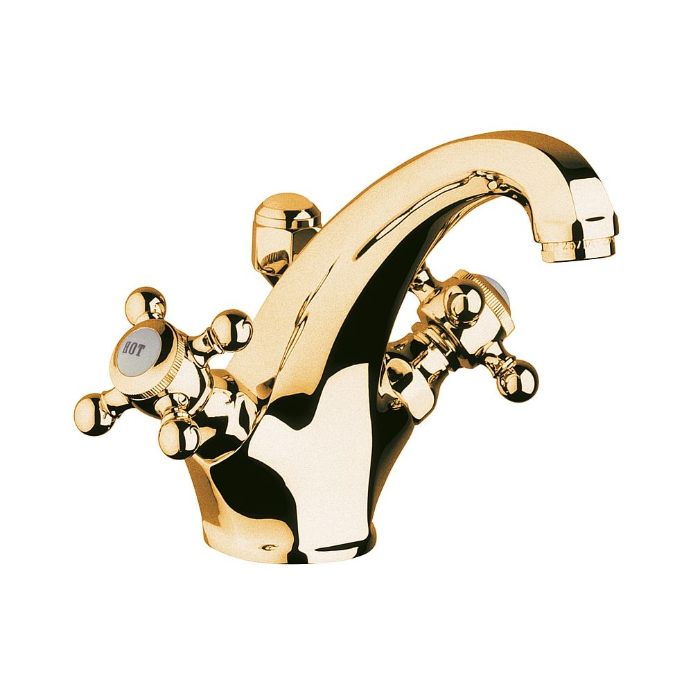 Robinetterie KLUDI 1926 pour lavabo avec évacuation 140 mm doré