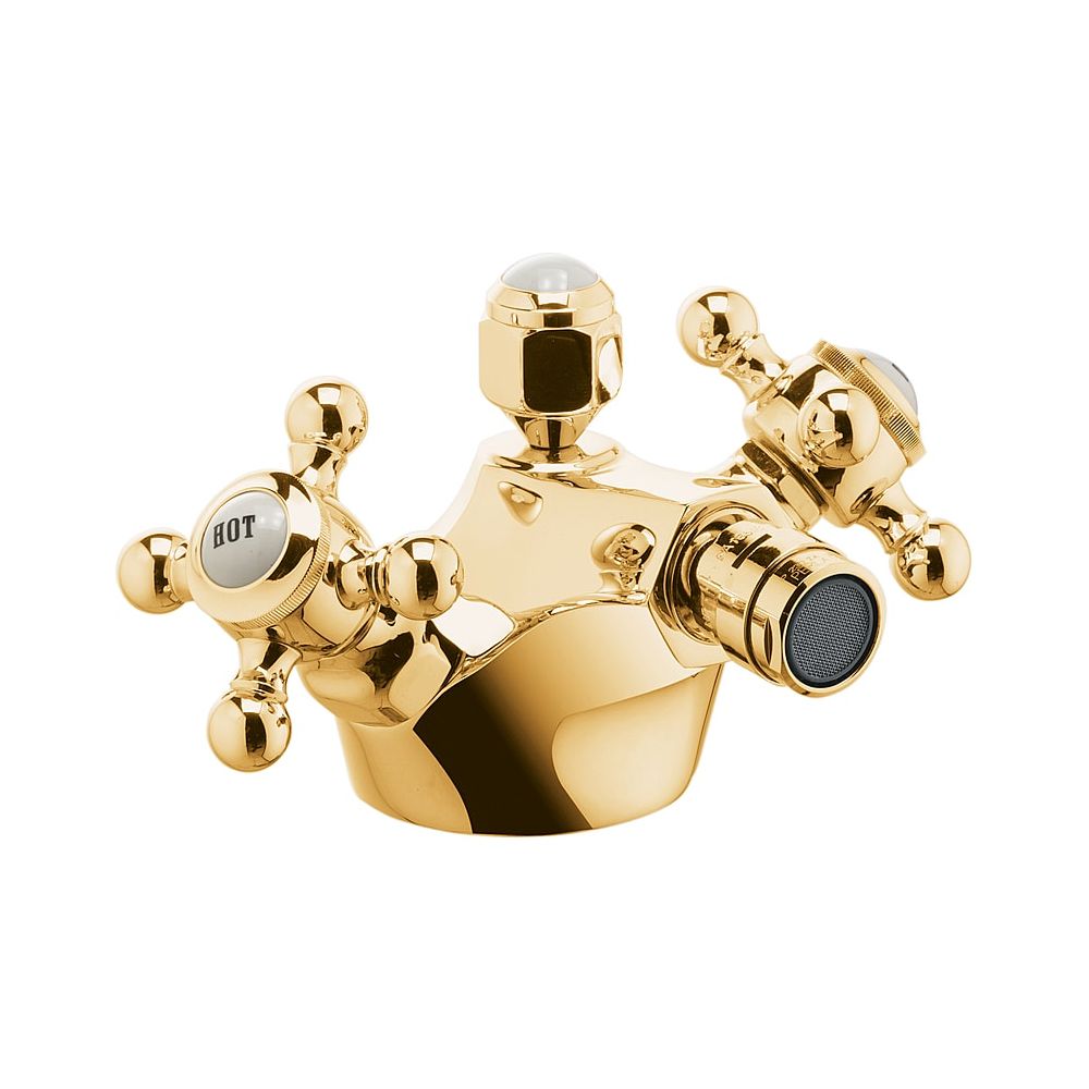 Robinetterie de bidet KLUDI 1926 avec garniture d'évacuation dorée