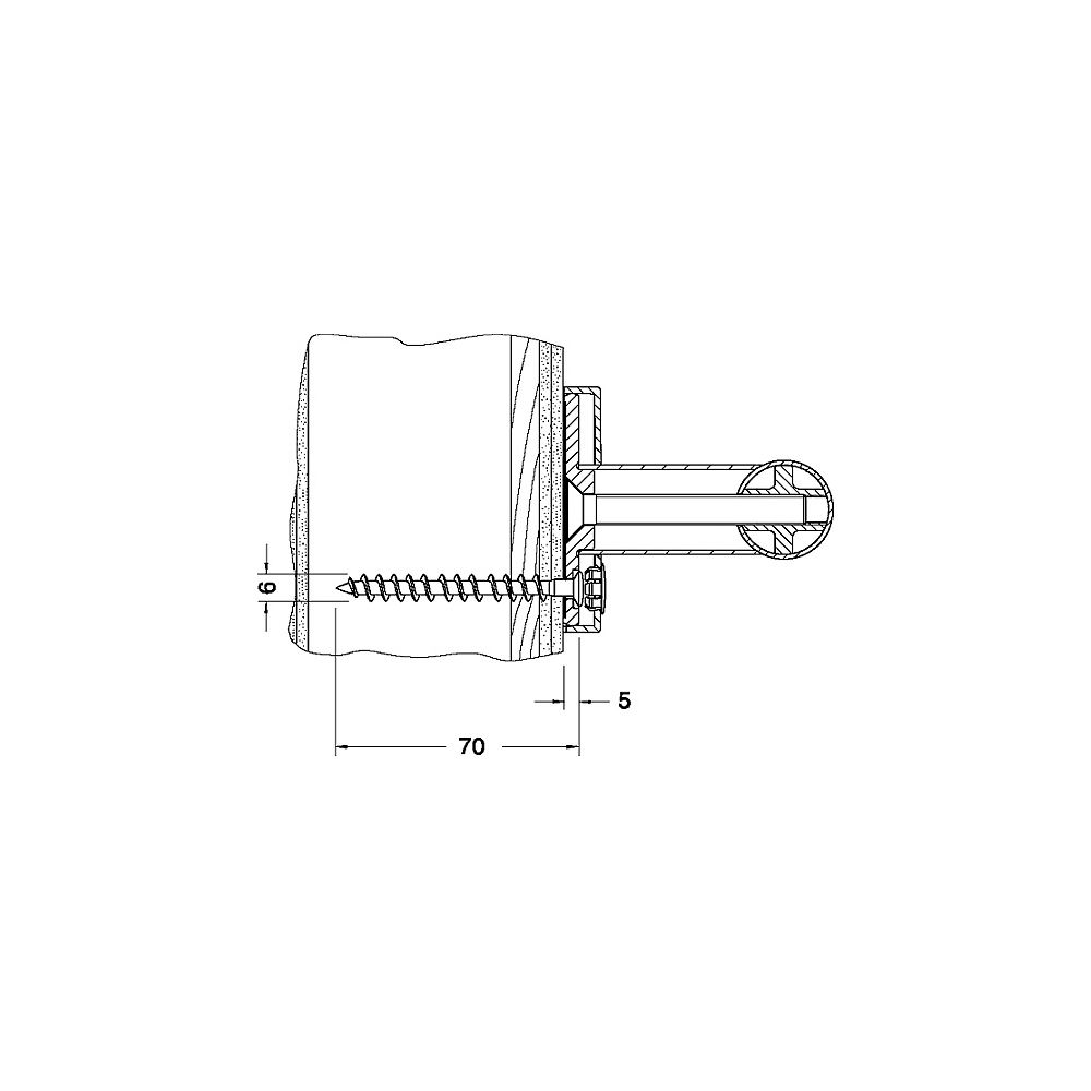 Keuco Plan Care Kit de fixation 4, 3 vis à bois à tête ronde 6x70 mm V2A, 34990000200