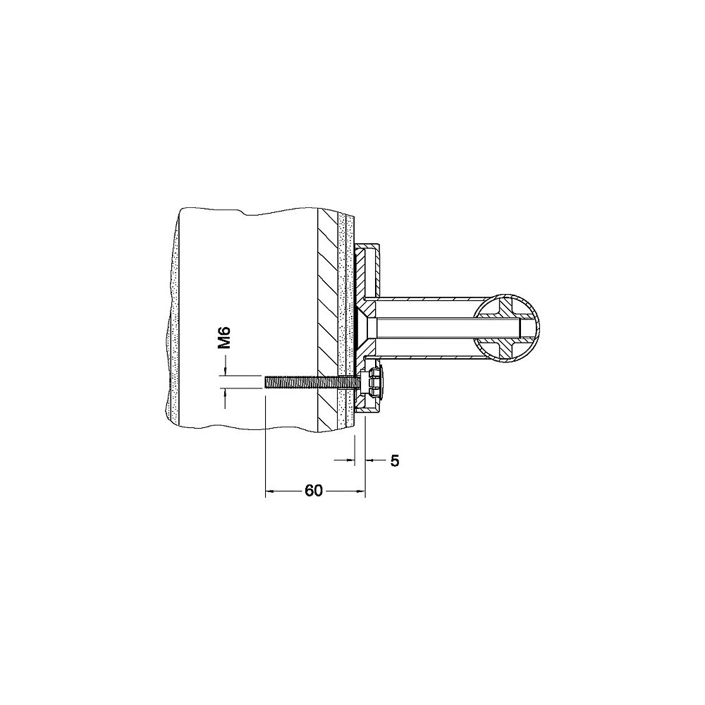 Kit de fixation Keuco Plan Care 7, 3 vis cylindriques M6x60 inox, 34993000200