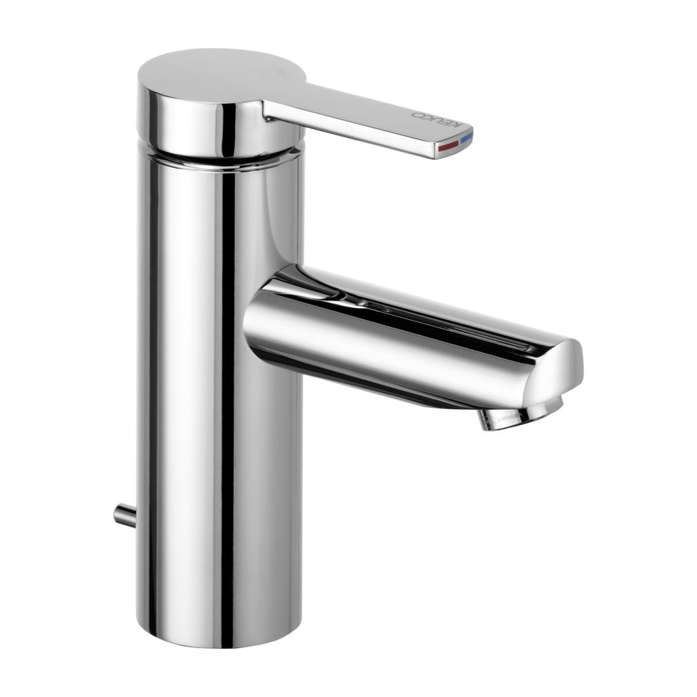 Mitigeur monocommande pour lavabo Keuco Plan Blue 90 avec garniture d'évacuation à tirette, chromé, 53902010000