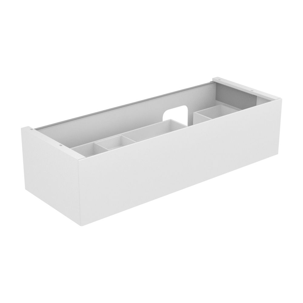 Meuble sous vasque Keuco Edition 11 avec tiroir, position vasque à droite, 1400x350x535 mm, Cashmere/Verre Cashmere satiné, 31266280000
