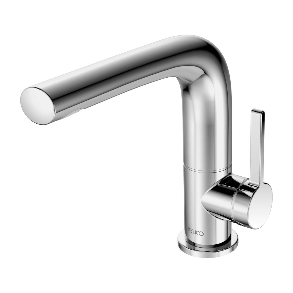 Robinetterie monocommande pour lavabo Keuco Edition 400, sortie orientable 150 mm, avec siphon à tige de traction, chromé, 51505010000