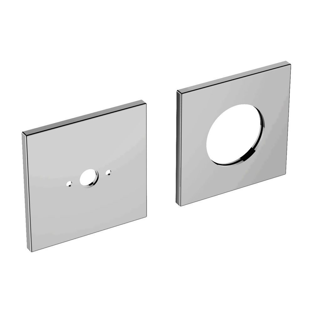 Keuco Edition 11 Rosace murale carrée 85 mm, surdimensionnée, pour mitigeur de lavabo encastré à levier unique, 2 trous pour 51116, chromée