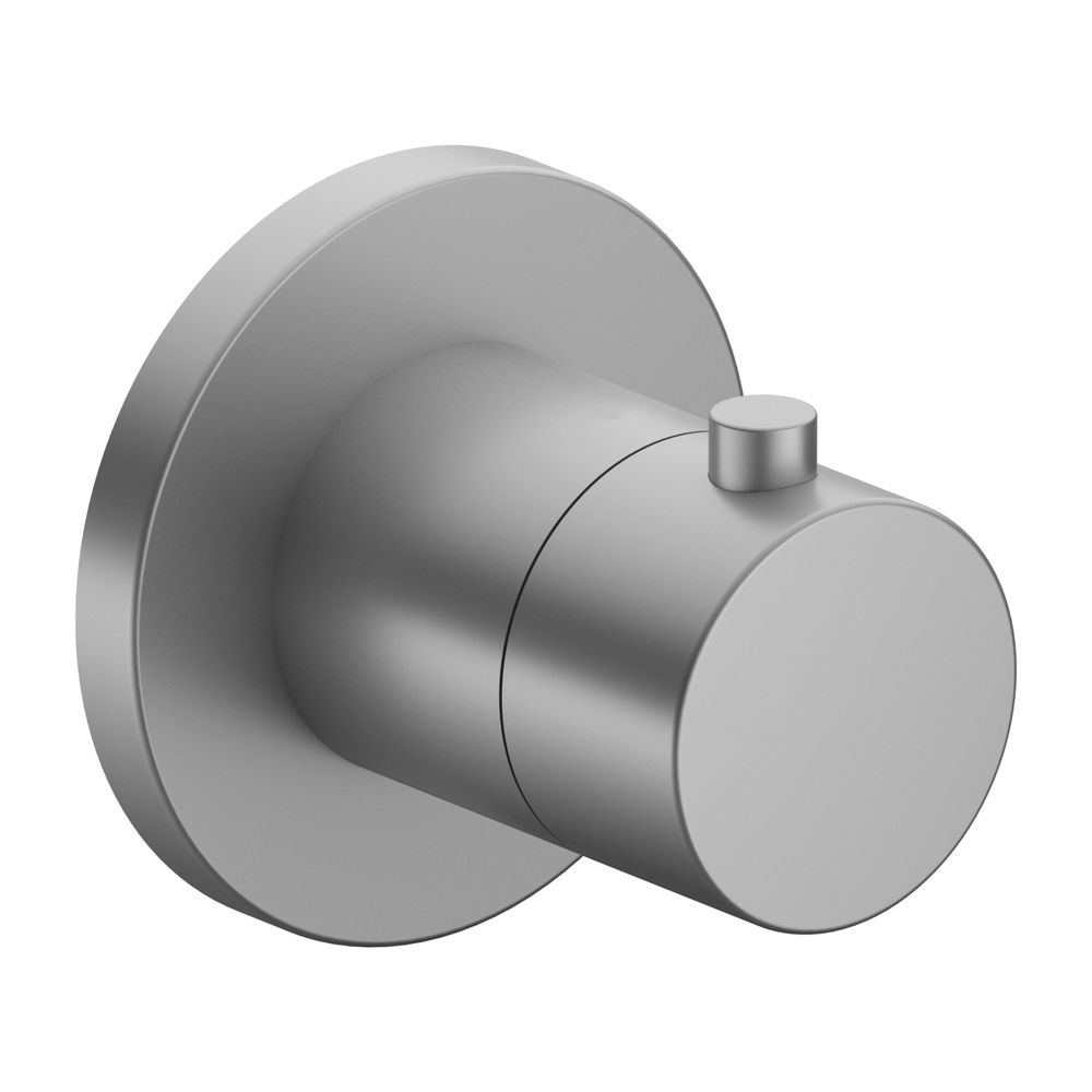 Robinetterie thermostatique Keuco Ixmo G 1/2" encastrée, rosace ronde, blocage à 38 °C, débit 22 l/min finition aluminium