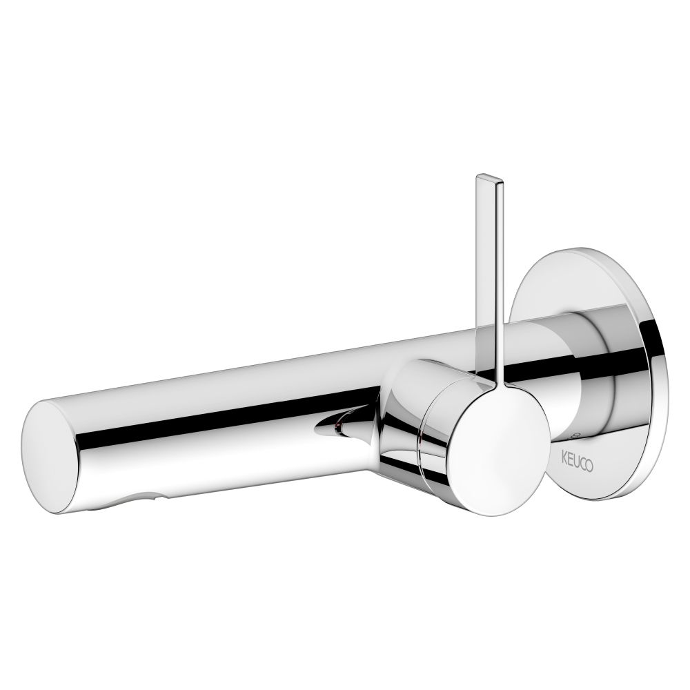 Mélangeur monocommande Keuco Ixmo Pure pour lavabo encastré 1 trou, montage mural, rosace ronde, portée 165 mm, chromé, référence 59516010101