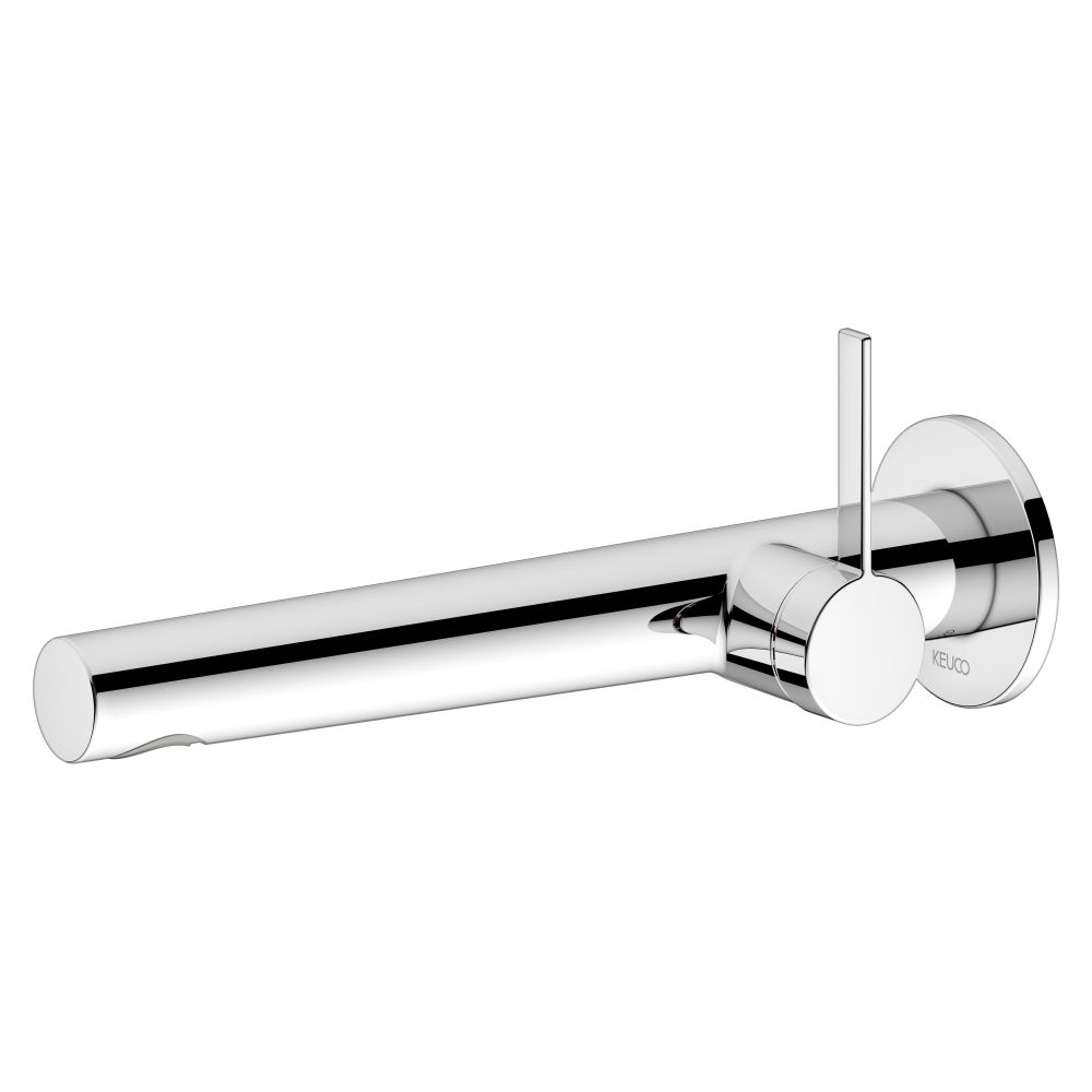 Mitigeur monocommande Keuco Ixmo Pure pour lavabo encastré 1 trou, montage mural, rosace ronde, portée 243 mm, chromé, 59516012101