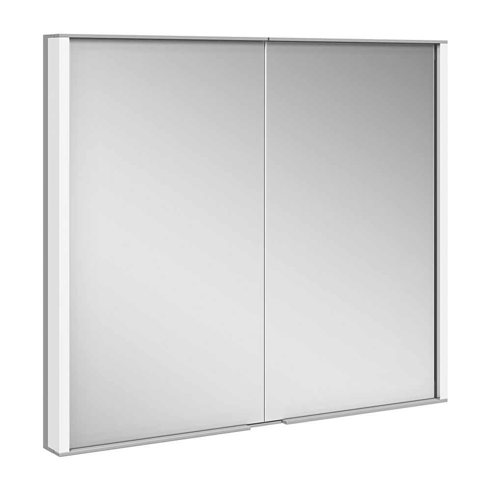 Keuco Royal Match Miroir encastrable 2 portes, avec 2 prises, 800x700x150 mm, argent anodisé