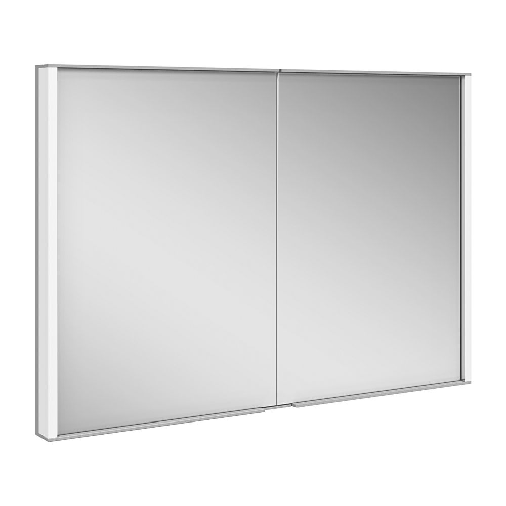 Keuco Royal Match Miroir Armoire Royal Match, encastrable mural, 2 portes, avec 2 prises, 1000x700x150mm, argent anodisé