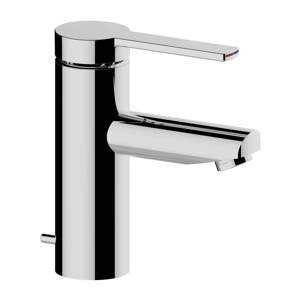 Keuco Plan Blue Mitigeur monocommande pour vasque 90 avec levier de commande prolongé et évacuation à tige, finition aluminium