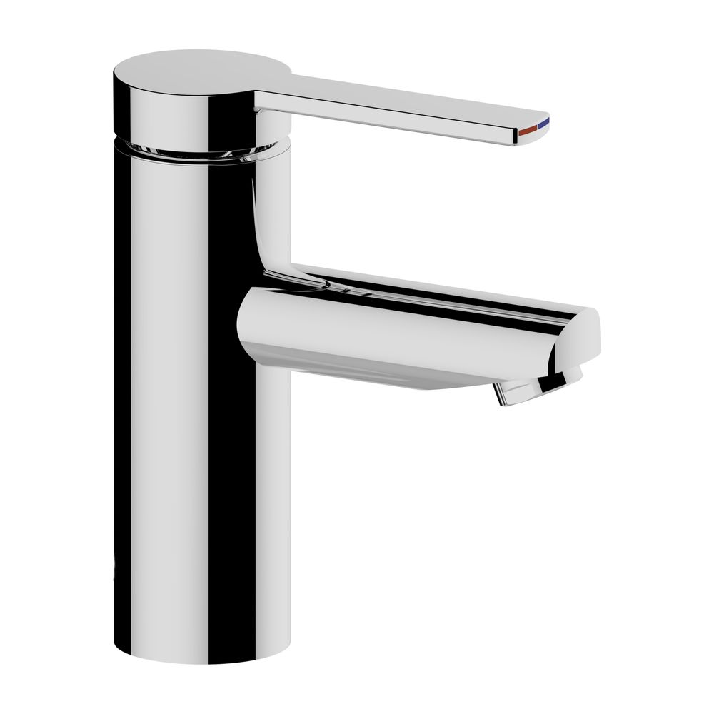 Mélangeur monocommande pour lavabo Keuco Plan Blue 90 avec levier de commande prolongé, sans siphon, chromé