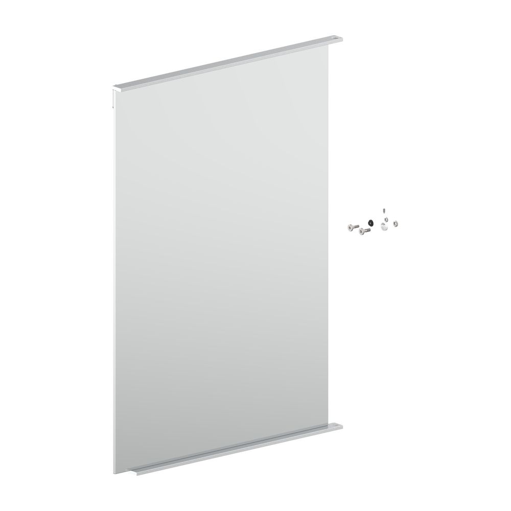 Porte miroir Keuco Royal Match 128x3, ouverture à droite, avec barres de préhension, 499x700mm, argent anodisé, 90101170043
