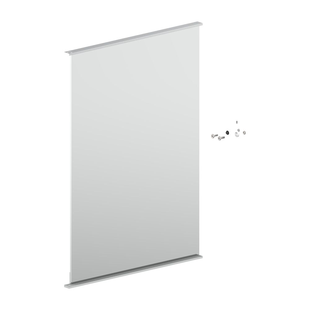Porte miroir Keuco Royal Match 128x4, battant à gauche, avec poignées intégrées, 499x700 mm, argenté anodisé, 90101170044