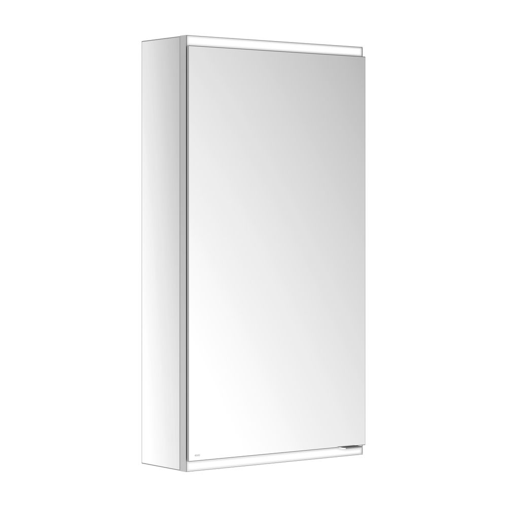 Keuco Royal Modular 2.0 Armoire miroir 1 porte gauche, éclairée, pose en applique, 500x900x160 mm, argent anodisé, 800011051100000