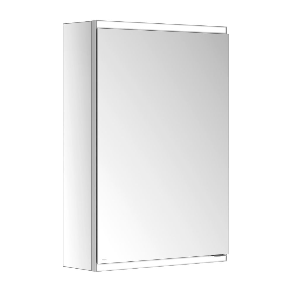 Keuco Royal Modular 2.0 Armoire miroir 1 porte à gauche, éclairée, montage mural, 500x700x160mm, argent anodisé, 800011050100000