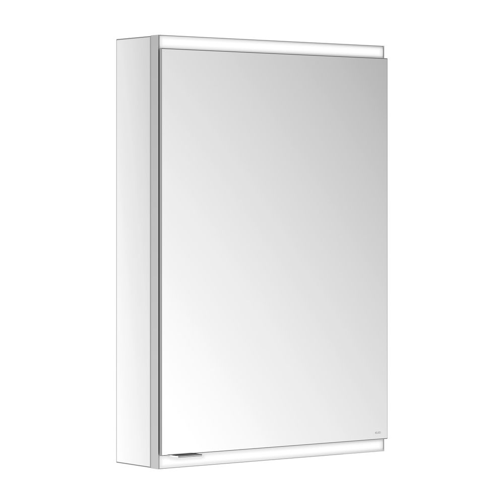 Meuble miroir Royal Modular 2.0 Keuco 1 porte droite, éclairé, montage mural, 500x700x120 mm, argent anodisé
