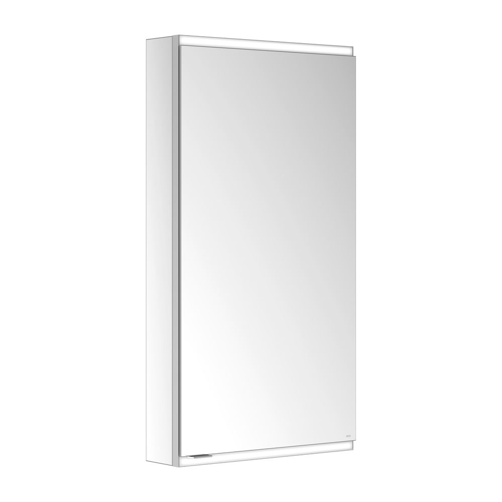 Keuco Royal Modular 2.0 Armoire miroir 1 porte à droite, éclairée, montage mural en saillie, 500x900x120 mm, aluminium brossé argenté